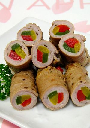簡単★きれい☆豚肉のパプリカ巻き-レシピのメイン写真