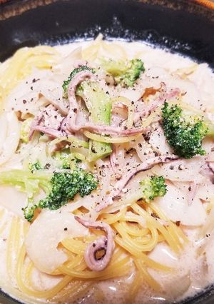 イカの塩辛のクリームパスタ-レシピのメイン写真
