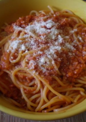 トマトジュースでつくる煮込みパスタ-レシピのメイン写真