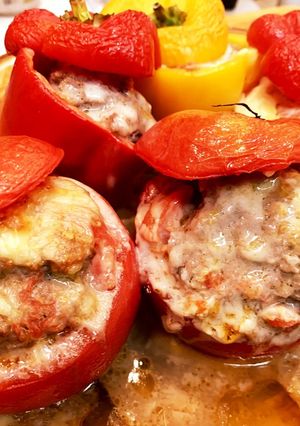 簡単オシャレトマトとパプリカのファルシー-レシピのメイン写真