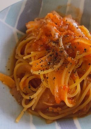 全部ぶっ込んで茹でたら完成トマトパスタ！-レシピのメイン写真