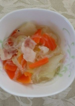 春雨とベーコンの煮物（透析食）-レシピのメイン写真