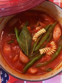 インゲンとマカロニのトマト煮-レシピのメイン写真