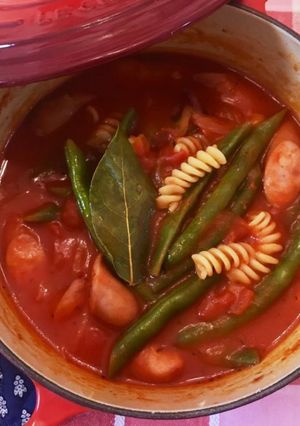 インゲンとマカロニのトマト煮-レシピのメイン写真