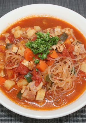 糖質☆乾燥こんにゃくパスタでラタトゥイユ-レシピのメイン写真