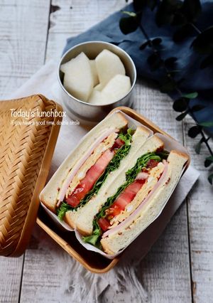 具沢山サンド（ハム・チーズ・玉子・野菜）-レシピのメイン写真