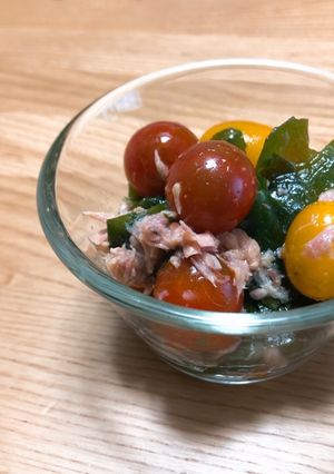 簡単☆ミニトマトとわかめのツナ和え-レシピのメイン写真