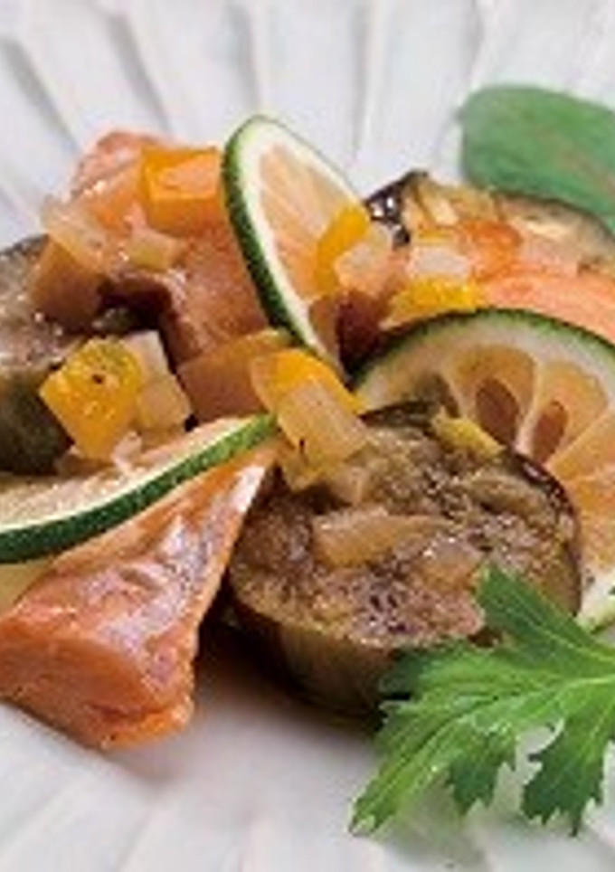 秋鮭と秋茄子の焼き浸し-レシピのメイン写真