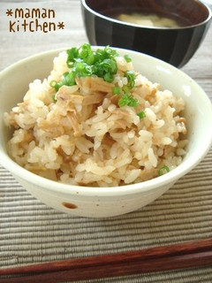 マヨ風味♡ツナとなめ茸の炊き込みご飯-レシピのメイン写真