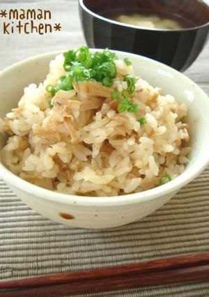 マヨ風味♡ツナとなめ茸の炊き込みご飯-レシピのメイン写真