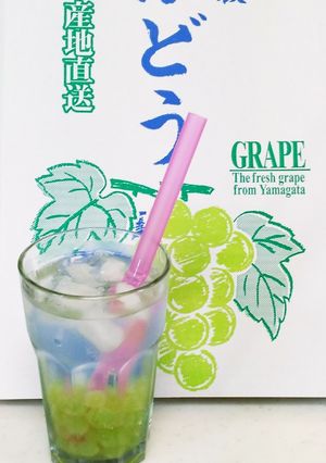タピオカ風、ブドウ(デラウェア)ドリンク-レシピのメイン写真
