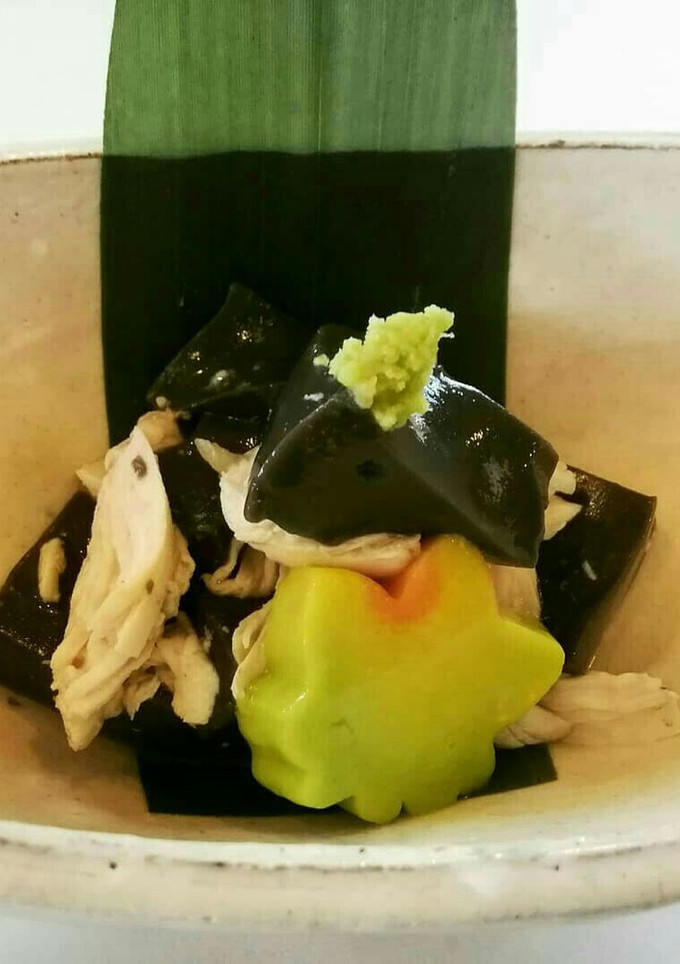 ささみと黒胡麻豆腐のわさび醤油和え-レシピのメイン写真