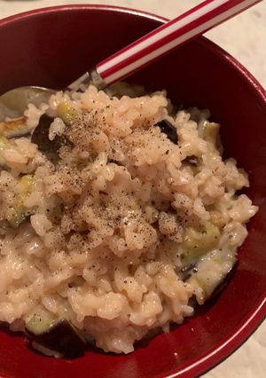 まるごと茄子のクリームリゾット-レシピのメイン写真