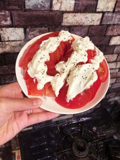 水切りヨーグルトでトマトスライス♪-レシピのメイン写真