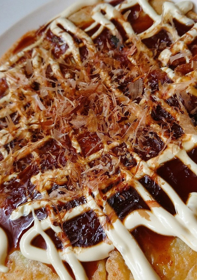 残り物のたこ焼き粉と材料でお好み焼き♪-レシピのメイン写真