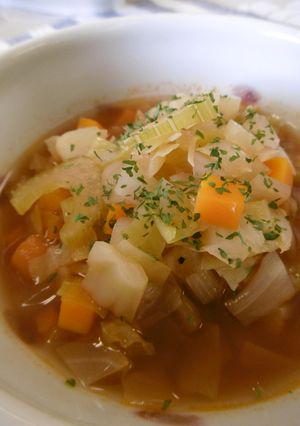 ケチャップで簡単！ミネストローネ風スープ-レシピのメイン写真