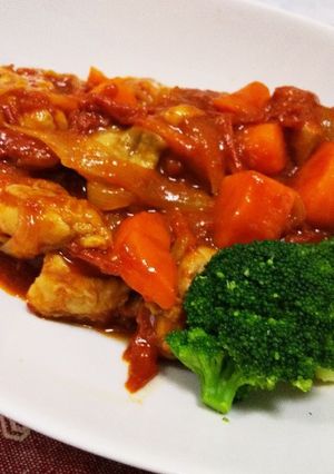 生トマトで！簡単チキンのトマト煮-レシピのメイン写真
