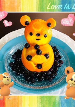 オレンジでヒメグマ♡フルーツカッティング-レシピのメイン写真