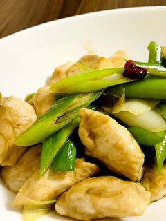 鶏胸肉と長ネギの甘辛炒め-レシピのメイン写真