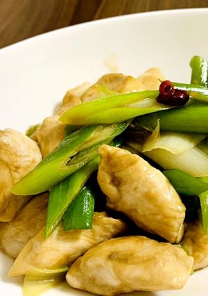 鶏胸肉と長ネギの甘辛炒め-レシピのメイン写真
