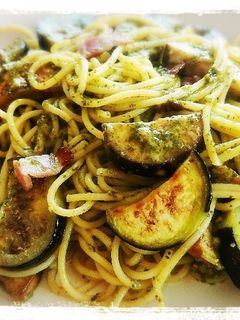 なすとベーコンのジェノベーゼパスタ-レシピのメイン写真