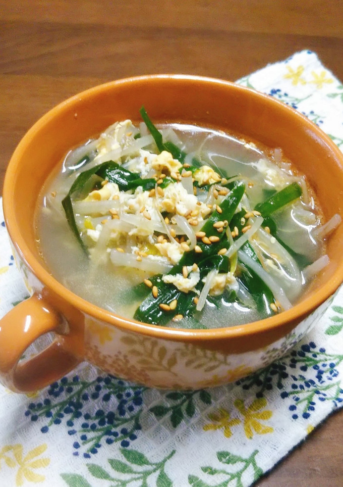 ニラとモヤシと卵のスープ-レシピのメイン写真