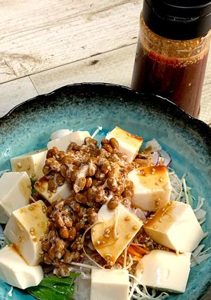 ダイエット中にも豆腐と納豆の満腹サラダ♪-レシピのメイン写真