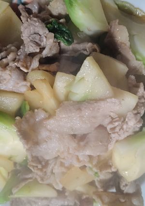 簡単子持ち高菜と豚こま肉のゴマ油醤油炒め-レシピのメイン写真