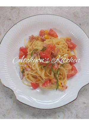 簡単時短カラフル夏野菜の冷製パスタ-レシピのメイン写真