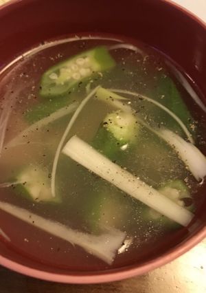 オクラとハムのスープ-レシピのメイン写真