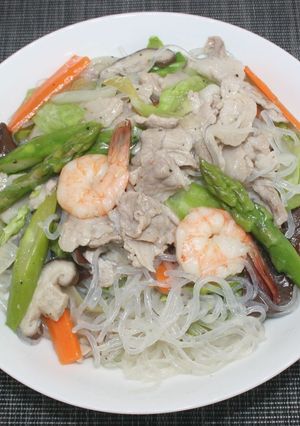 糖質オフ☆乾燥こんにゃくパスタで八宝菜-レシピのメイン写真