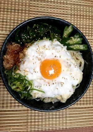 メレンゲ卵♪釜玉風ぶっかけ素麺♪-レシピのメイン写真