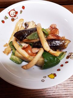 ナスとエリンギとピーマンの味噌マヨ炒め-レシピのメイン写真