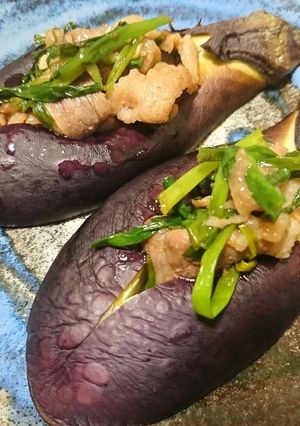 ナス蒸し焼き♥️センター切込み旨味肉詰め-レシピのメイン写真