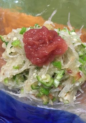刺身の褄/剣を使った大根オクラのサラダ-レシピのメイン写真