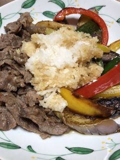 ヒラヒラ牛肉の焼肉おろしポン酢かけ-レシピのメイン写真