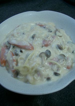 電子レンジで簡単❤クリームパスタ-レシピのメイン写真