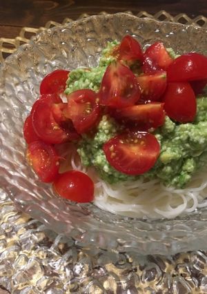 豆腐アボカドのオシャレ素麺 トマトがけ♡-レシピのメイン写真