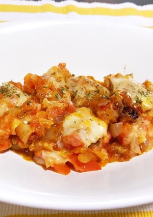 鶏もも肉とトマト&チーズ煮込み-レシピのメイン写真