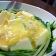 帆立と半熟卵のあんかけ豆腐