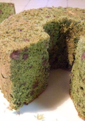 【覚え2】あずき入り抹茶シフォン-レシピのメイン写真