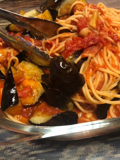 ナスのトマトパスタ-レシピのメイン写真