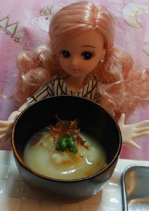 リカちゃんサイズ♡野球シリꕤ雑煮(関西)-レシピのメイン写真