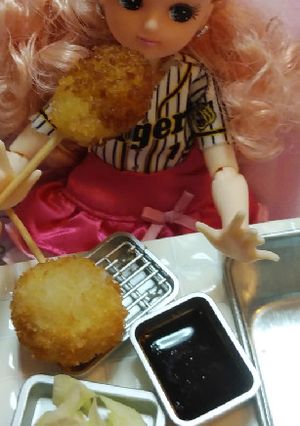 リカちゃん♡野球シリꕤ串かつ(海老帆立)-レシピのメイン写真