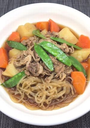 糖質オフ☆乾燥こんにゃくパスタで肉じゃが-レシピのメイン写真