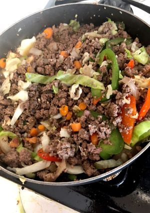 目分量でOK！牛ひき肉の野菜消費炒め-レシピのメイン写真