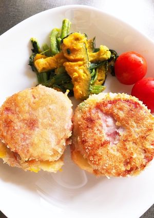 お弁当にも 揚げないピザ味ハムポテトカツ-レシピのメイン写真