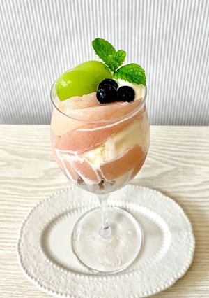 桃パフェ☆桃のコンポートで-レシピのメイン写真