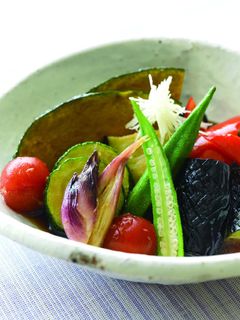 夏野菜の揚げ浸し♪彩り◎栄養◎です!-レシピのメイン写真