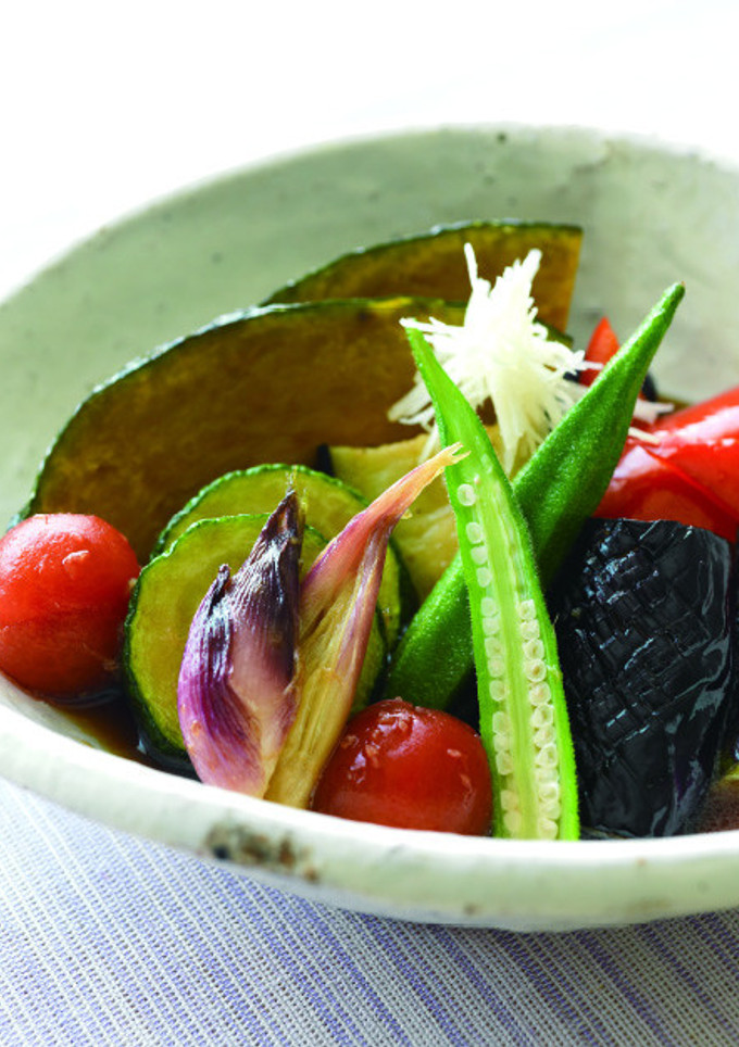 夏野菜の揚げ浸し♪彩り◎栄養◎です！-レシピのメイン写真